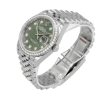 Rolex Datejust 36mm Olive Green Palm Diamond Dial