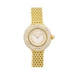 Cartier 24mm Yellow Gold Watch with Diamond-Studded Dial