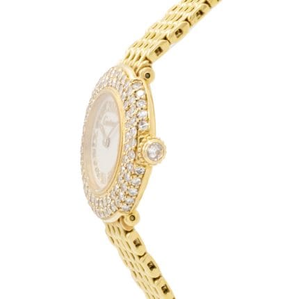 Cartier 24mm Yellow Gold Watch with Diamond-Studded Dial