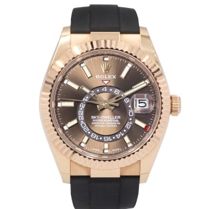 Rolex Sky-Dweller 42mm Rose Gold Chocolate Index Dial 326235
